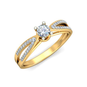 Elegant Split Shank Diamond Solitaire Ring