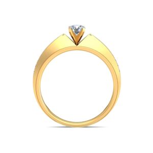 Elegant Solitaire Accent Diamond Gold Ring