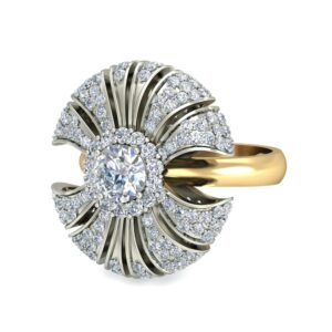 Radiant Floral Cluster Diamond Gold Ring