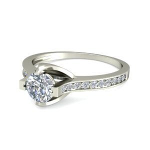 Minimal Bezel Solitaire Diamond Gold Ring