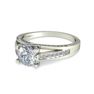 Classic Split Shank Solitaire Diamond Gold Ring