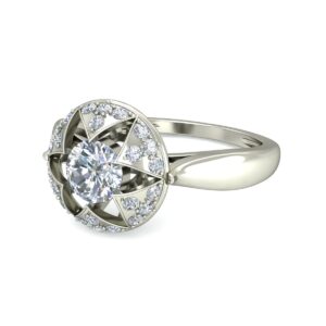 Royal Star Halo Diamond Gold Ring