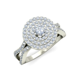 Luxury Multi Halo Diamond Gold Ring