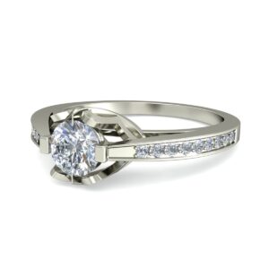 Classic Bezel Accent Diamond Gold Ring