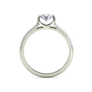 Heart Prong Split Shank Diamond Gold Ring