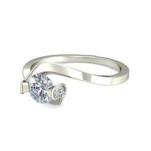 Modern Twist Solitaire Diamond Gold Ring