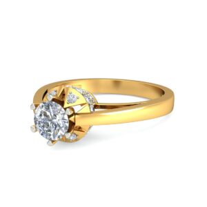 Royal Crown Halo Diamond Gold Ring